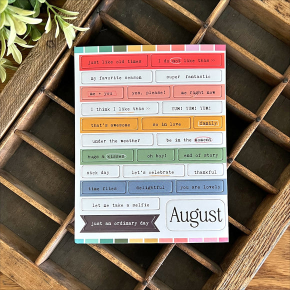 AUG23 | Chipboard Phrase Stickers