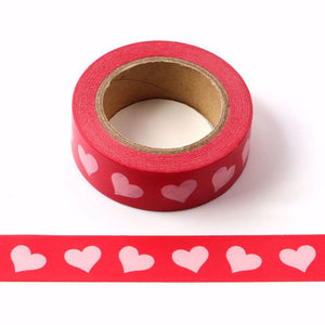 Washi | Hearts on Red