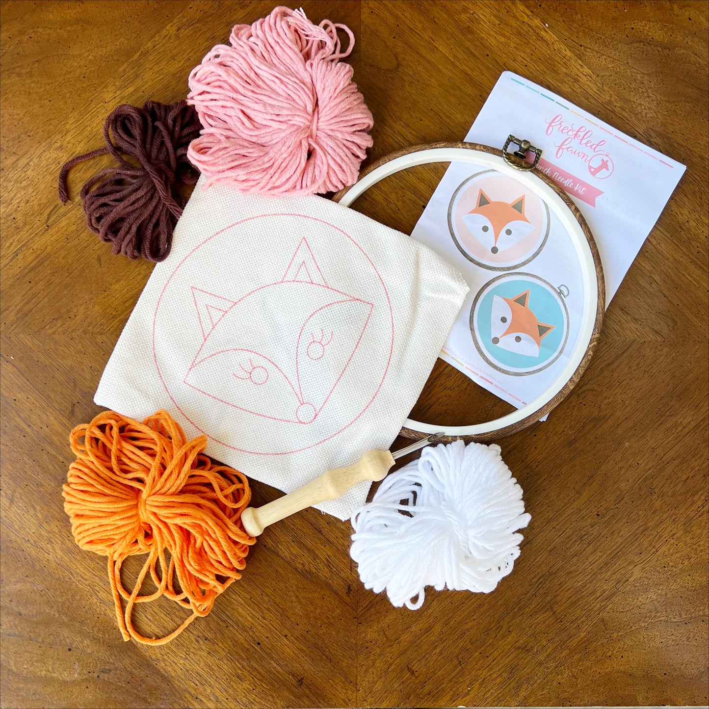 Punch Needle Kit | Pink Fox