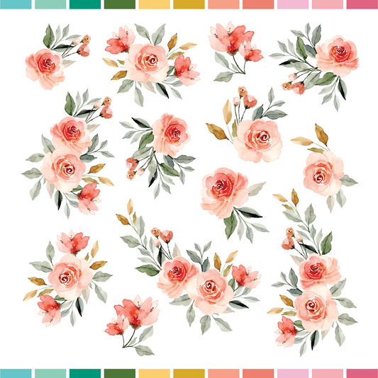 12x12 Paper (ephemera florals) | 2407