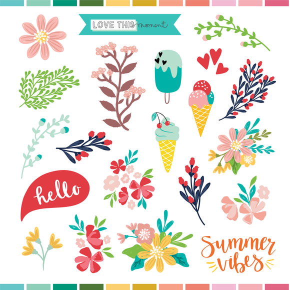 Paper | Summertime Floral Icon Cut Apart Sheet (jul23)