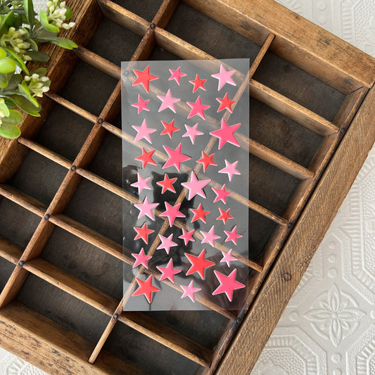 Stickers | Puffy Stars (red/pink)