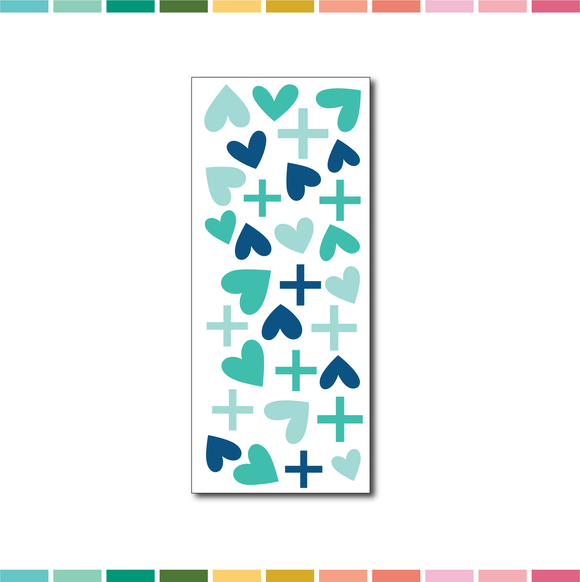 Stickers | Blue Puffy Hearts and Plus