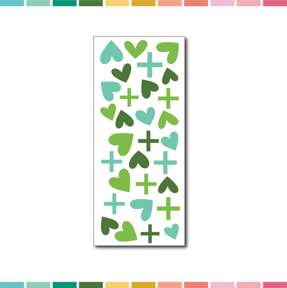 Stickers | Green Puffy Hearts and Plus