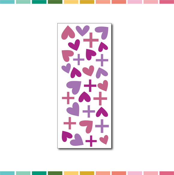 BLOOPER Stickers | Purple Puffy Hearts and Plus