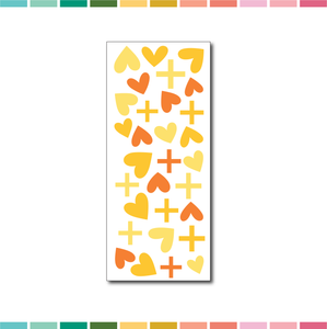 Stickers | Yellow/Orange Puffy Hearts and Plus