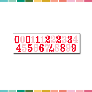 Stickers | Cardstock Numbers (red/pink)