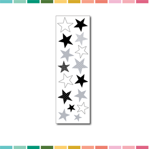 Stickers | Cardstock Stars (Black/white/grey)