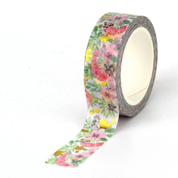 Washi | Floral with Gold Foil