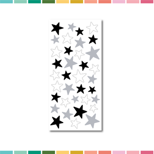 Stickers | Puffy Stars (black/white/grey)