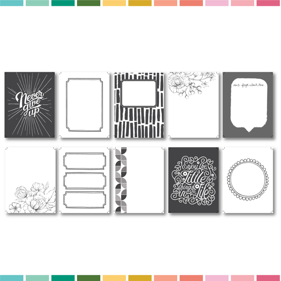 3x4 Project Life Cards | Black/White Motif