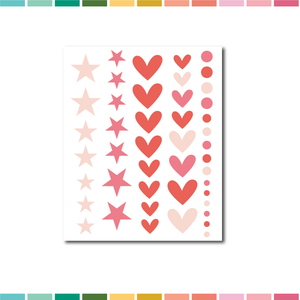 Stickers | Pinky Love Puffy Hearts/Stars/Dots