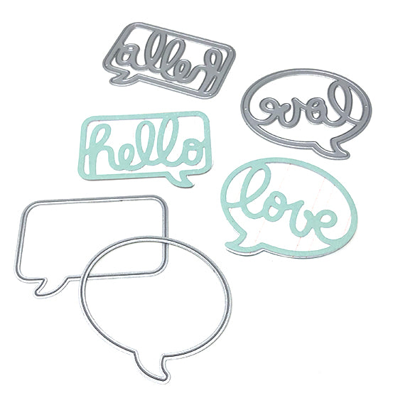 Metal Dies | Hello + Love + Speech Bubbles