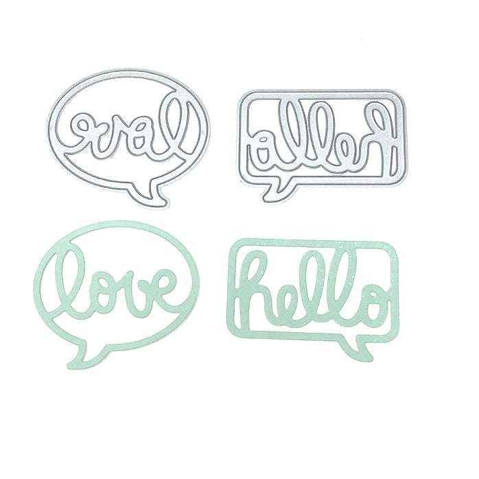 Metal Dies | Hello + Love + Speech Bubbles