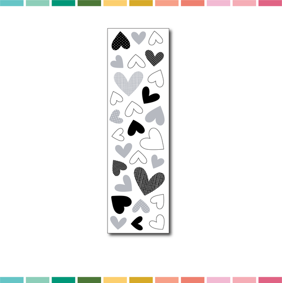 Stickers | Cardstock Hearts (black/white/grey)